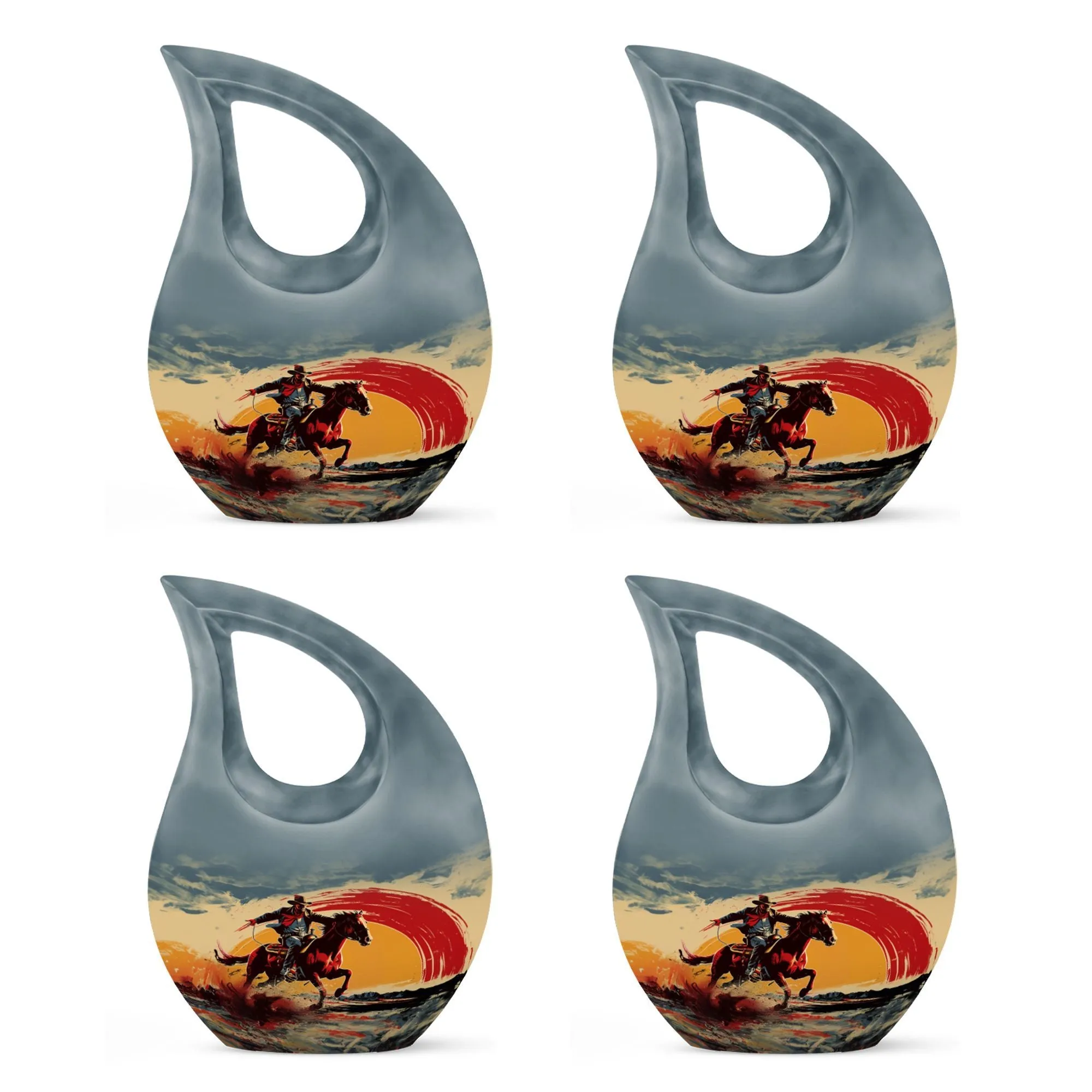 Cross Drop Cowboy Urn: Cool Cremation Urn For Adult Human Ashes