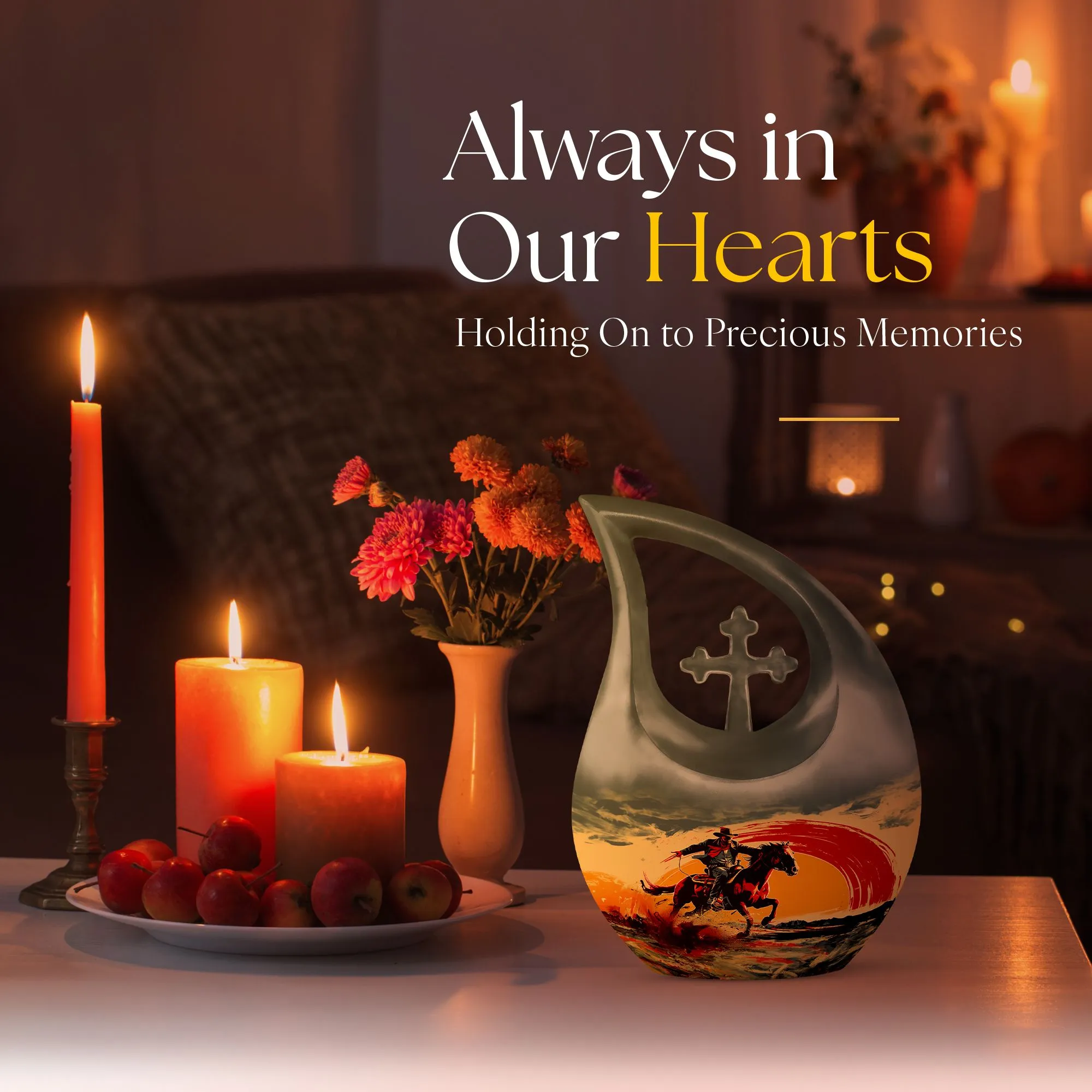 Cross Drop Cowboy Urn: Cool Cremation Urn For Adult Human Ashes