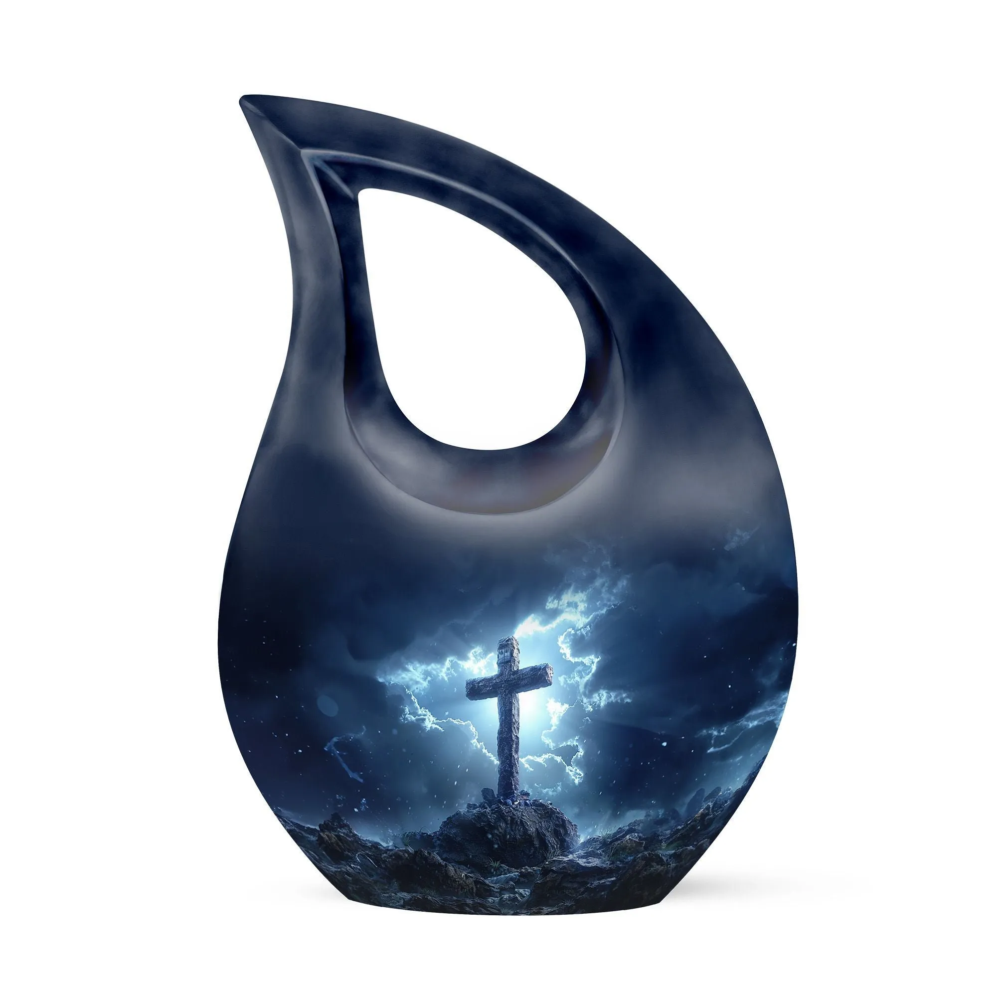 Cross Drop Urn - Adult Memorial Cremation Urn For Ashes