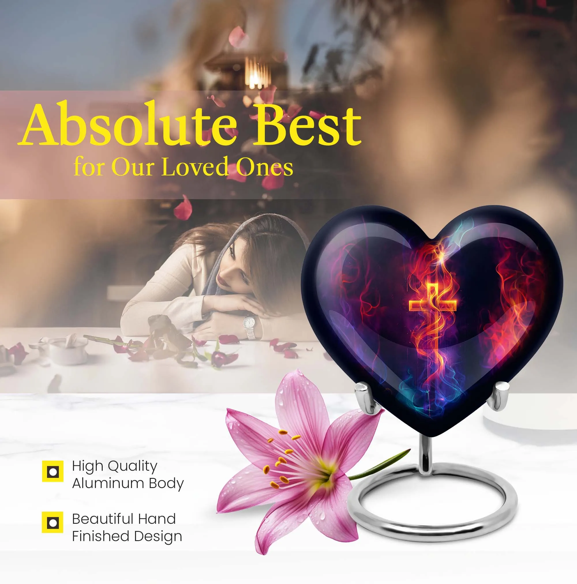 Cross Urn: Exquisite Memorial Urn for Men - Cremation Keepsake