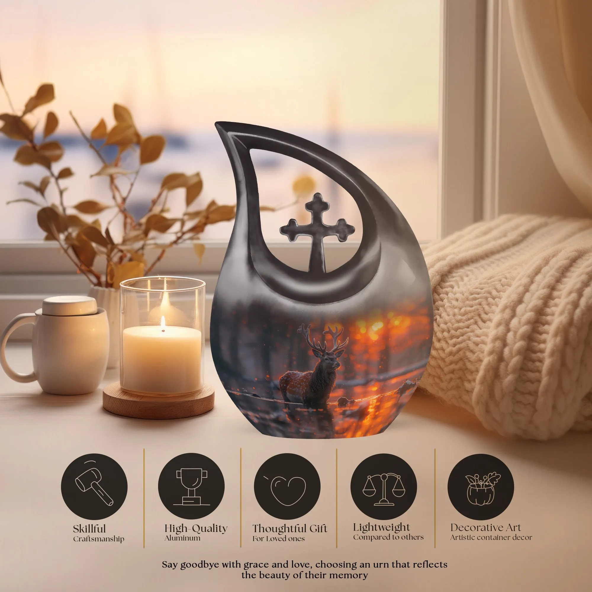 Dee Cremation Urn, Small Keepsake Urn For Human Ashes