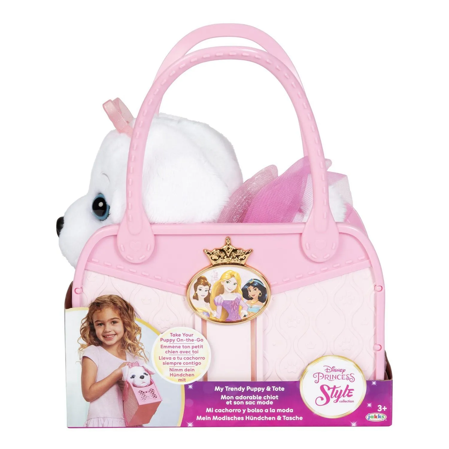 Disney Princess JAK 216784 Style Collection Trendy Puppy And Tote, Pink