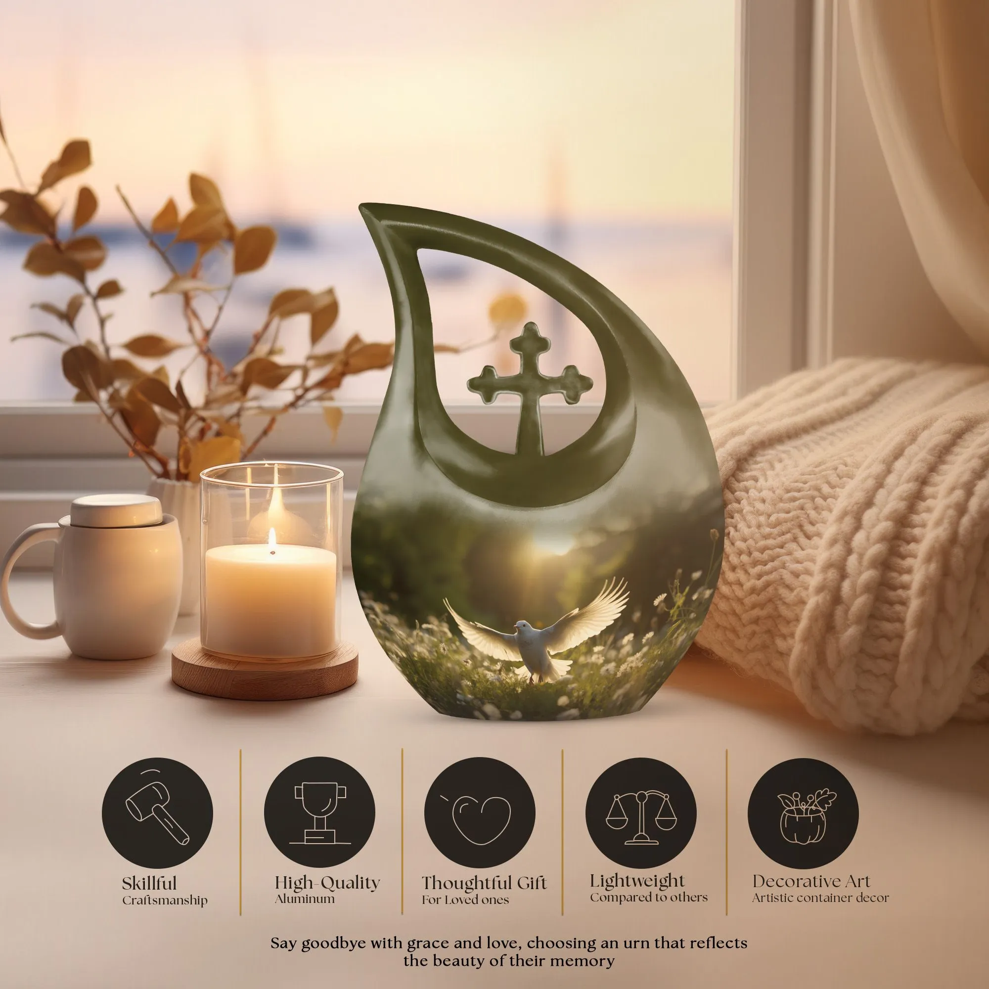Dove Bird Tribute - Adult Cremation Urn bringing Peace and Solace
