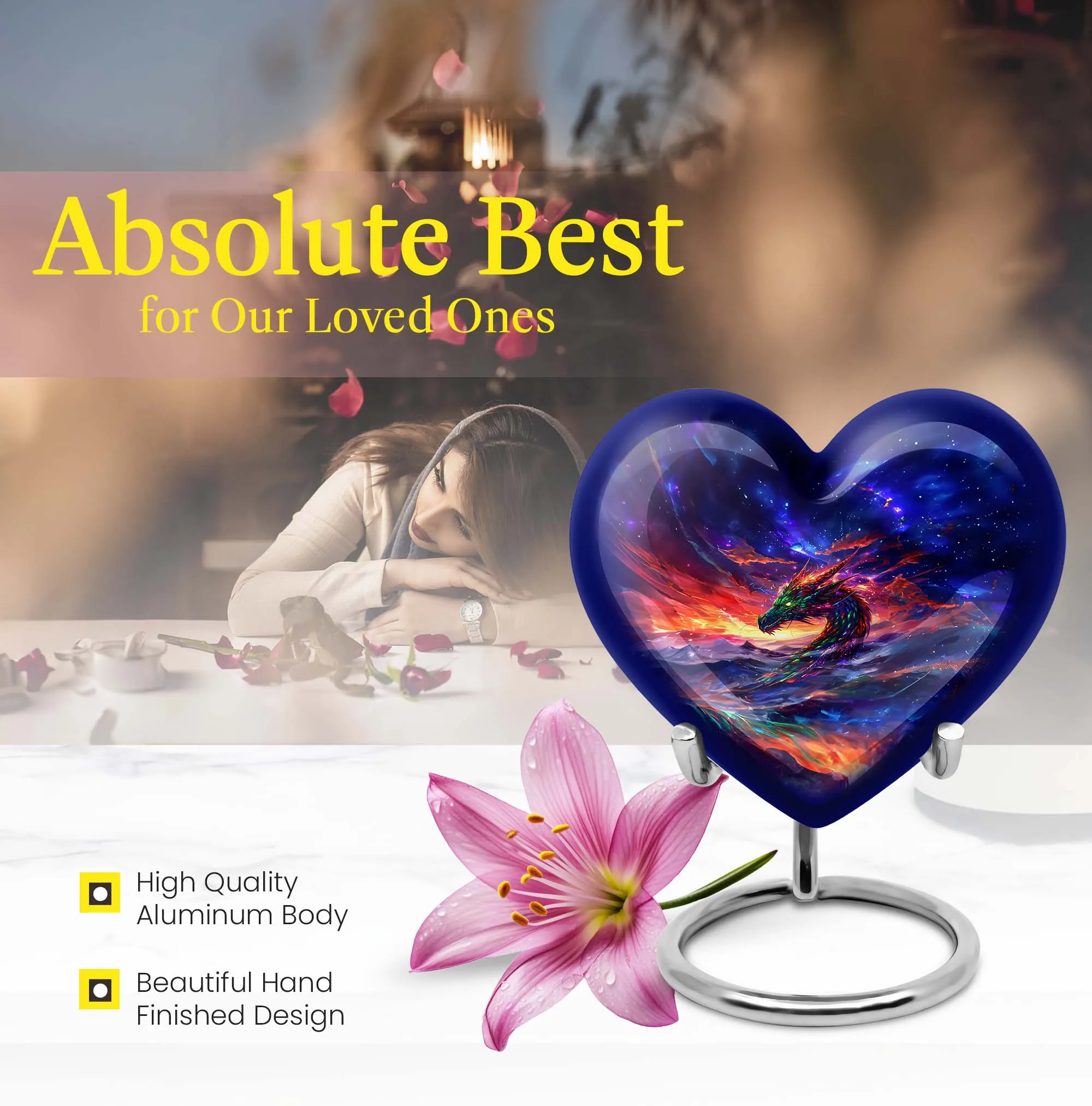 Dragon Tribute Symbolic Funeral & Memorial Urn for Beloved Mother