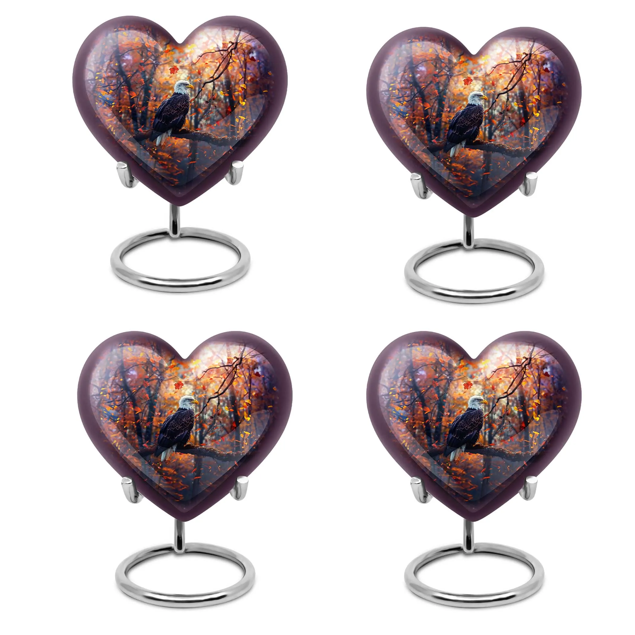 EAGLE Cremation Urn - Majestic Heart and Howling Wolf Design