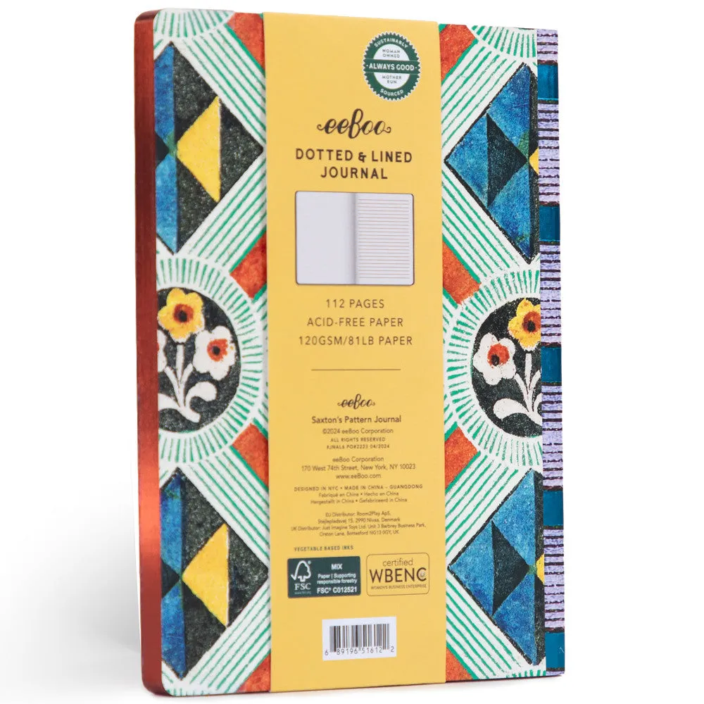 eeBoo Piece & Love Saxton's Gilded Journal - Colorful Hardcover Diary
