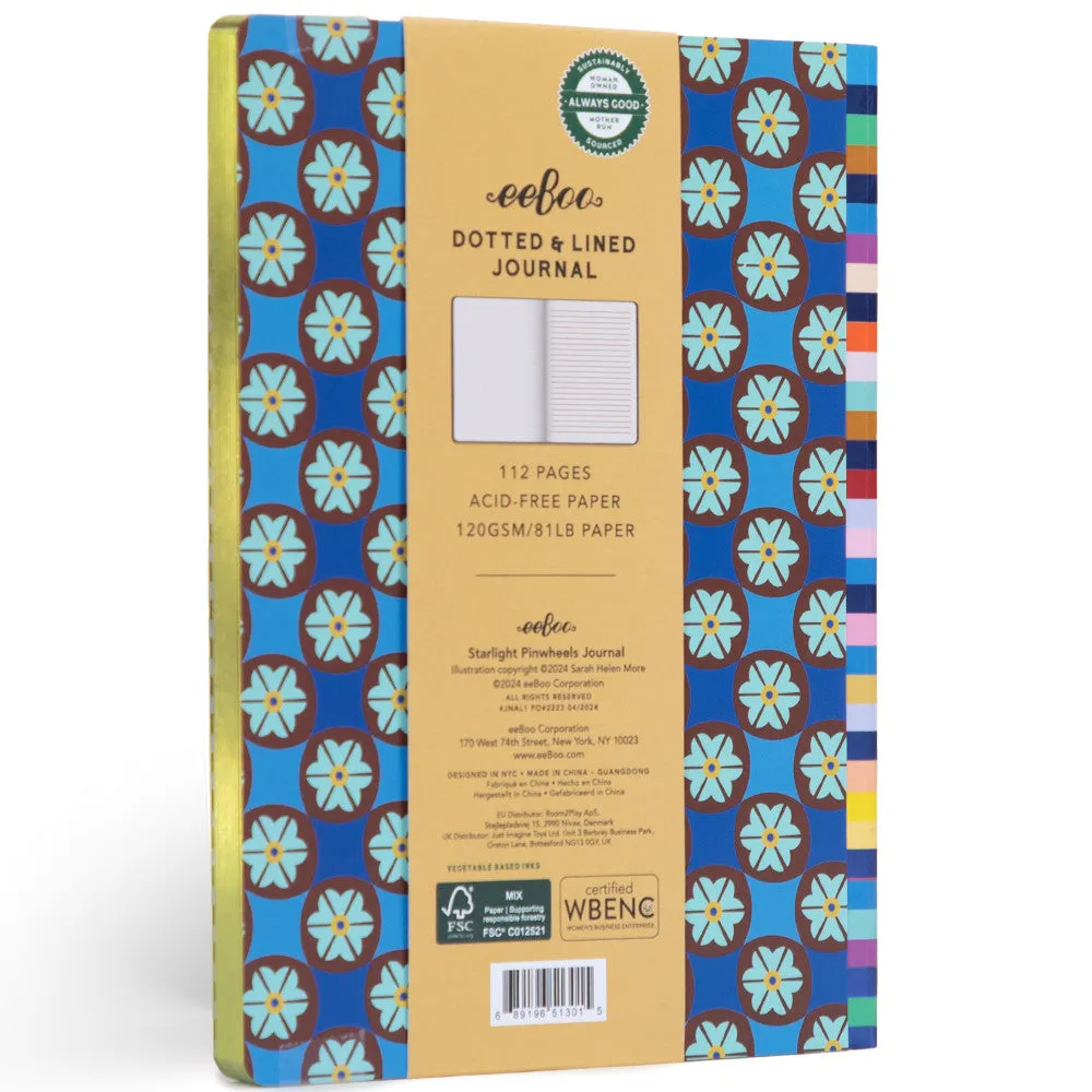eeBoo Piece & Love Starlight Pinwheels Gilded Journal - Vibrant Adult Diary