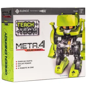 Elenco Teach Tech Meta.4 - Solar-Powered Transforming Robot Kit - STEM Educational Toy for Kids 8 