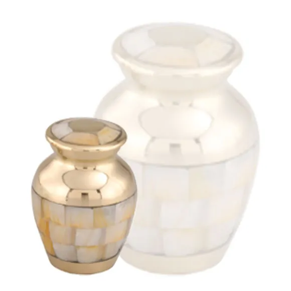 Elite Mother Of Pearl Brass Cremation Urn