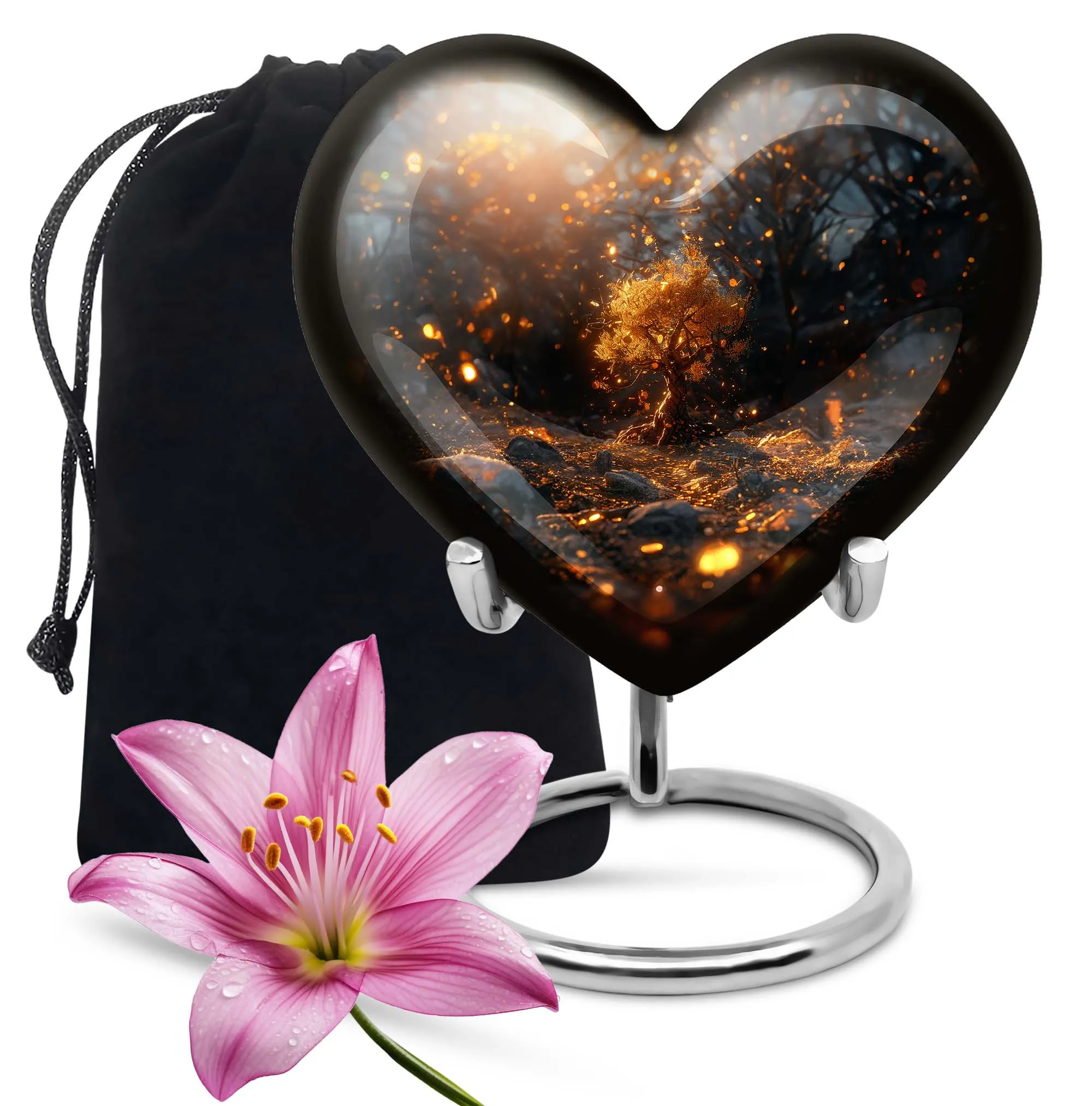 Emerald Memorial: Tree Of Life Cremation Keepsake Medium-Sized Urn
