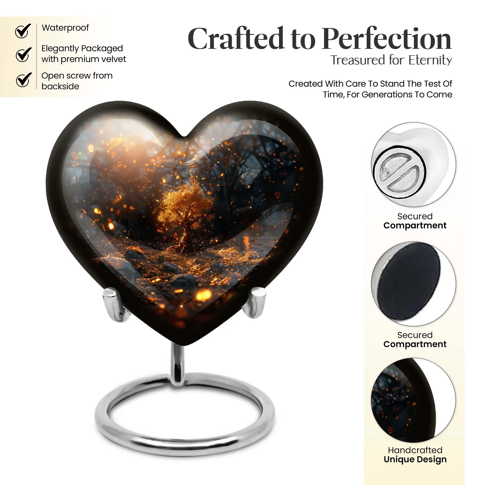 Emerald Memorial: Tree Of Life Cremation Keepsake Medium-Sized Urn