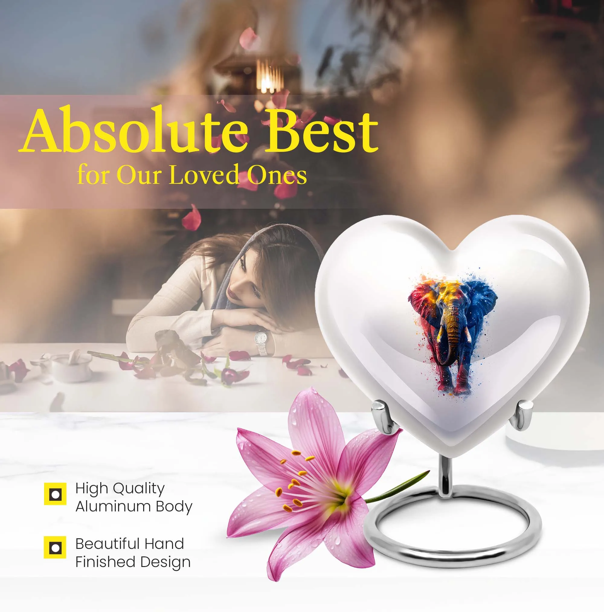 Endearing Elephant Memorial Cremation Urn for Cherished Goodbyes