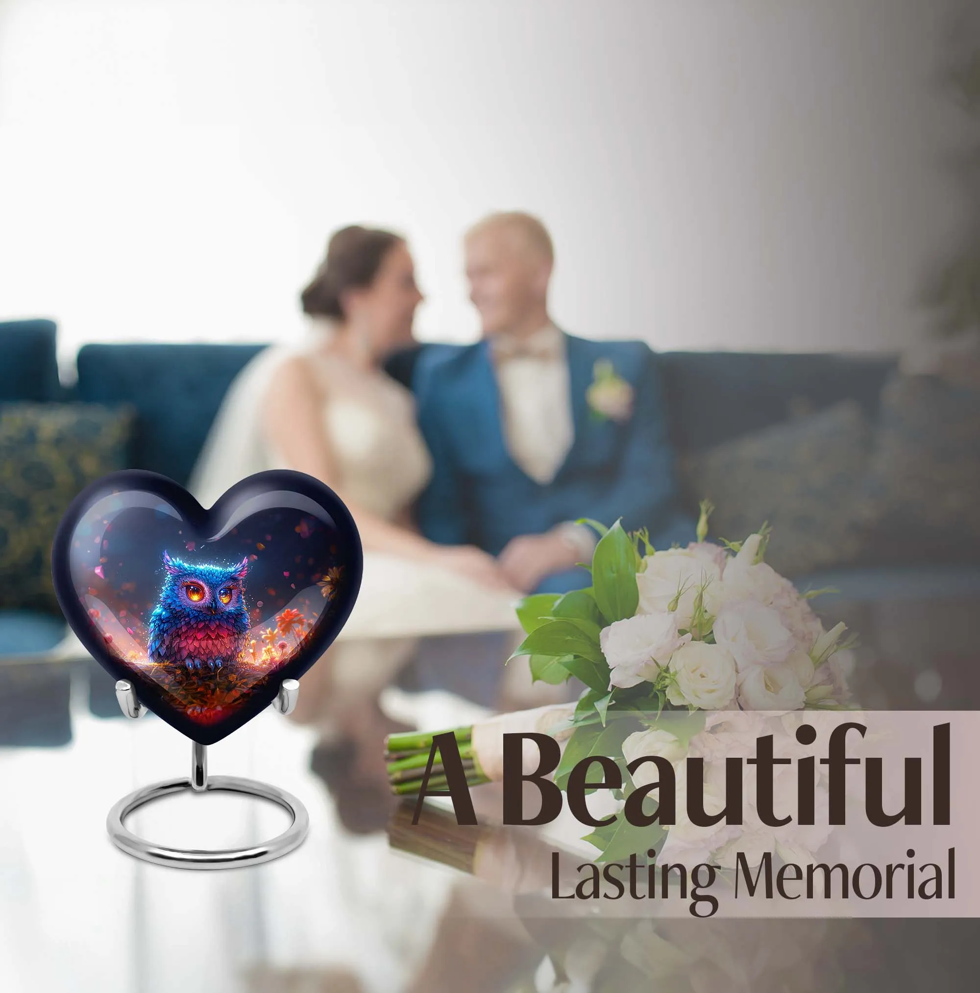 Eternity's Embrace: Majestic Owl Urn for Male Cremation Ashes
