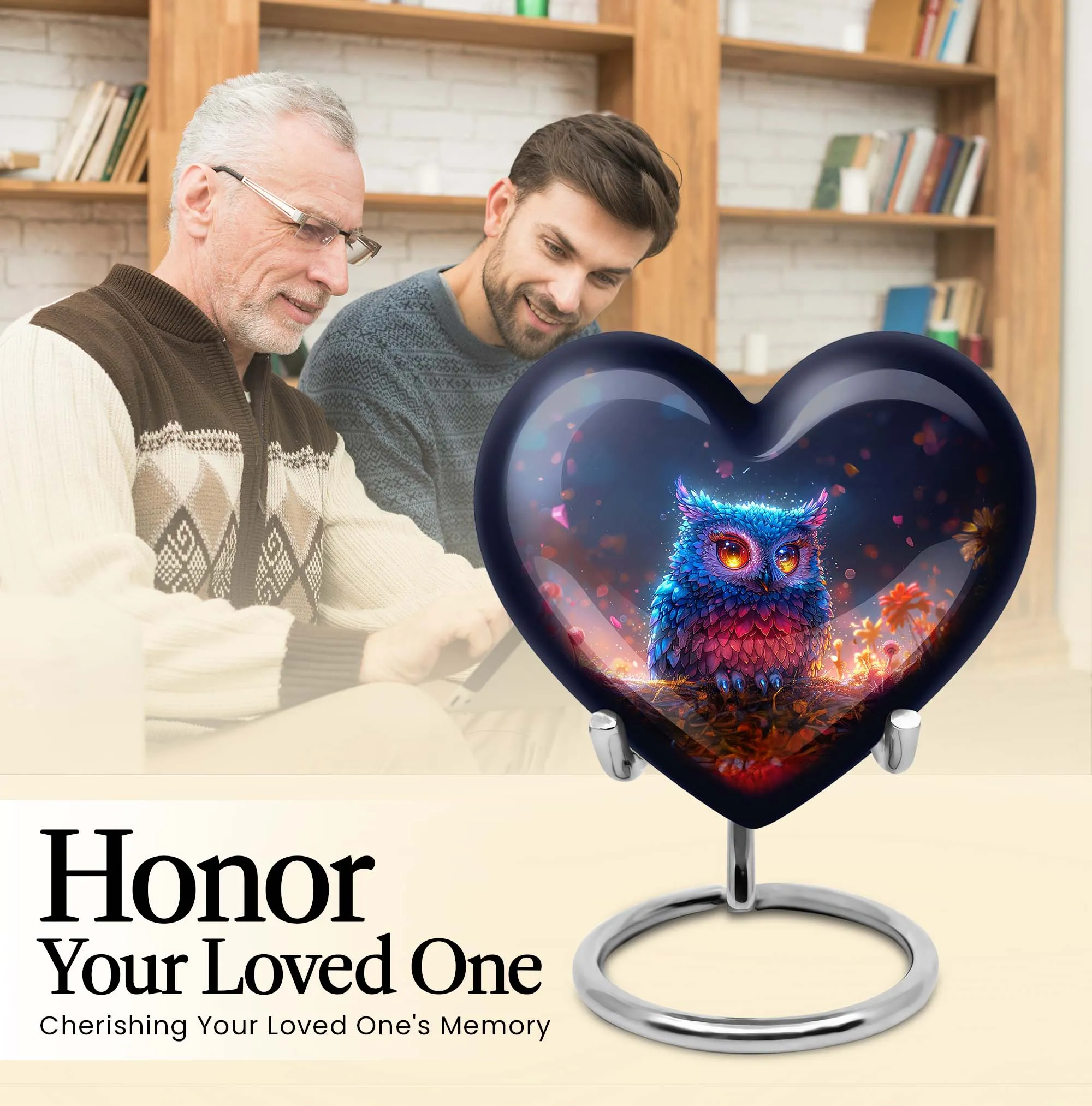 Eternity's Embrace: Majestic Owl Urn for Male Cremation Ashes