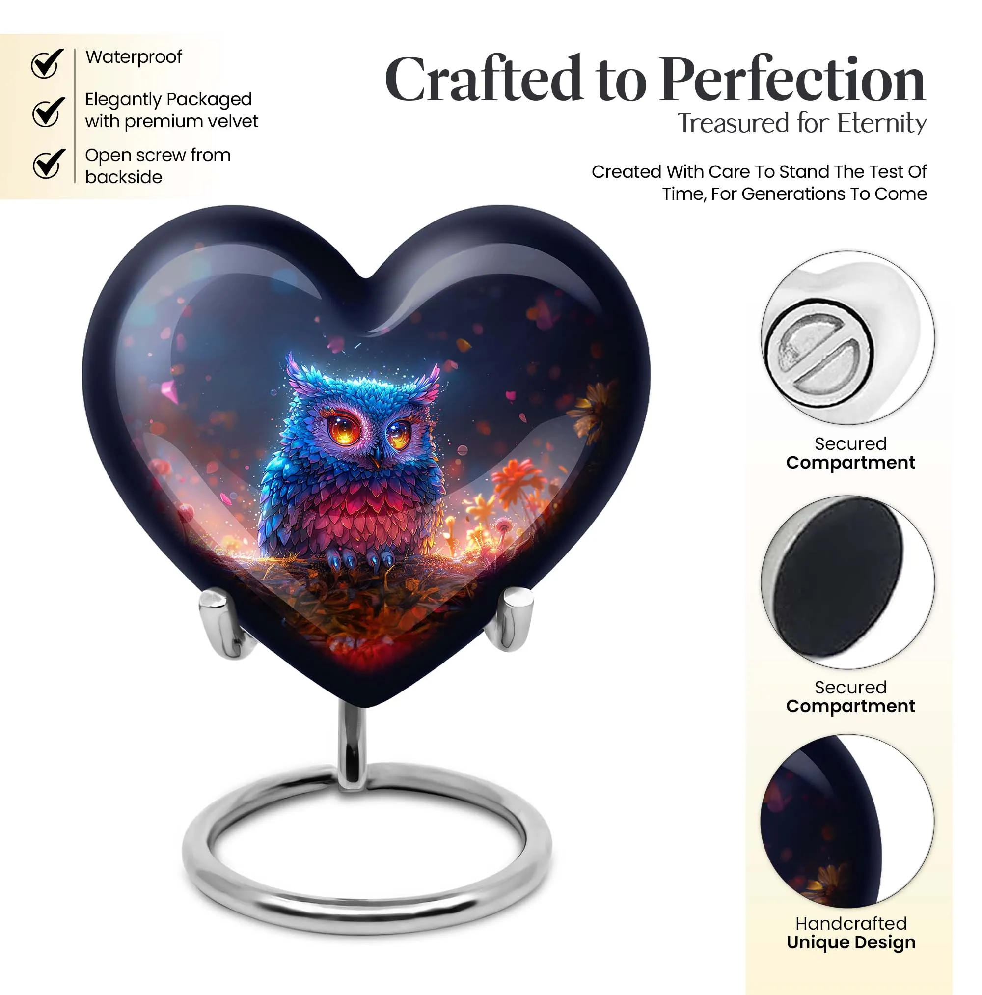 Eternity's Embrace: Majestic Owl Urn for Male Cremation Ashes