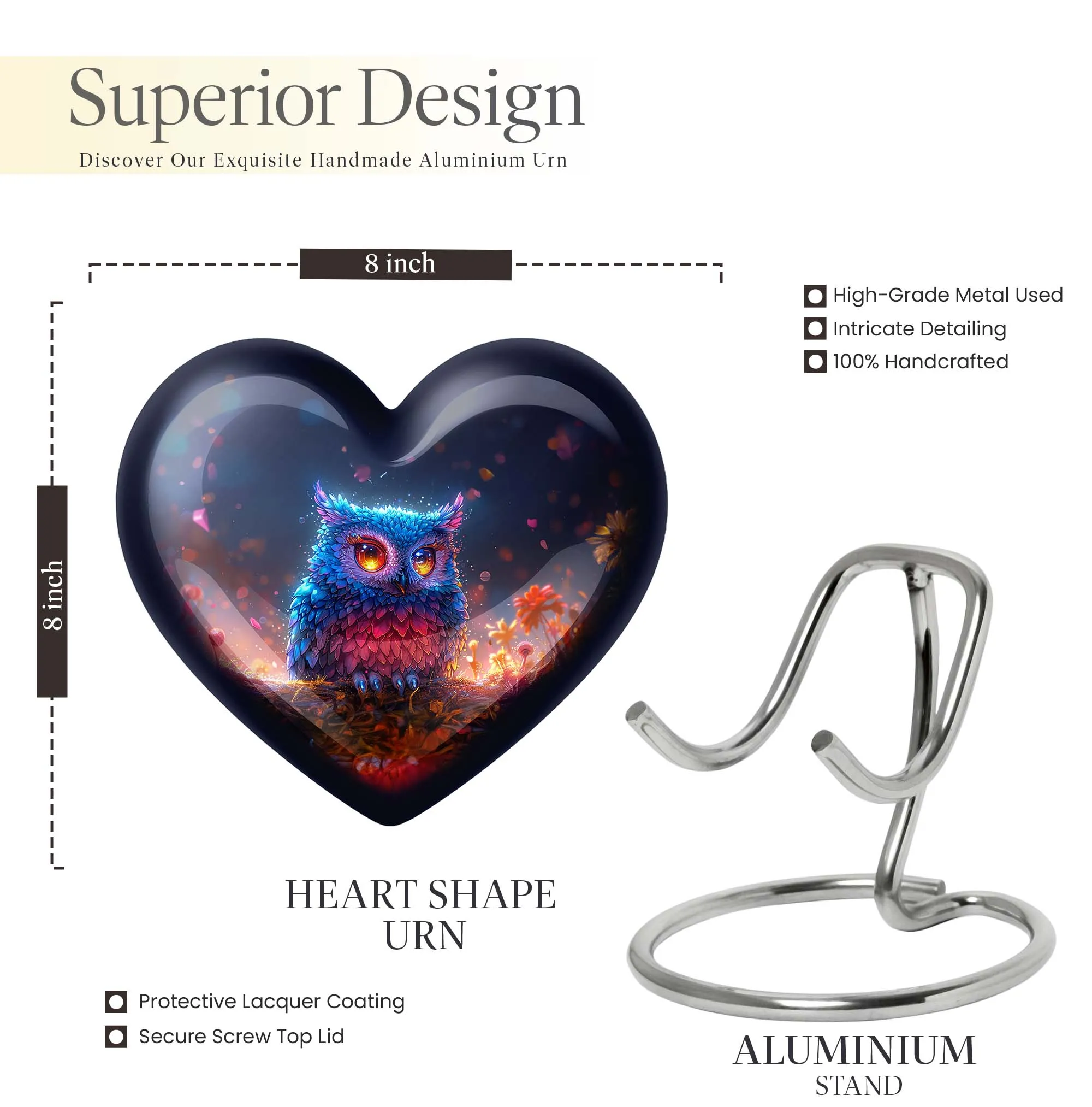 Eternity's Embrace: Majestic Owl Urn for Male Cremation Ashes