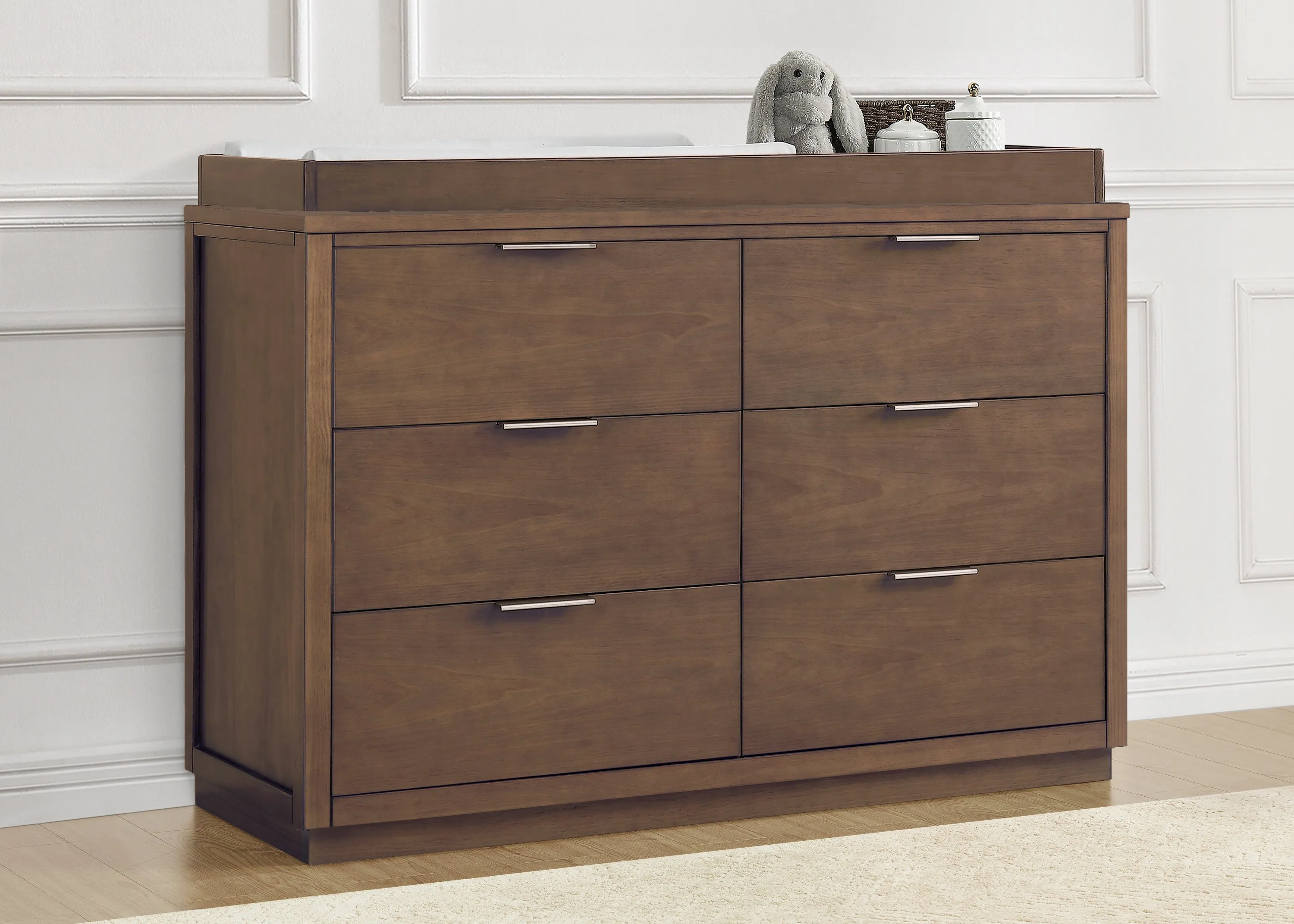 Forever 6 Drawer Dresser with Changing Top and Interlocking Drawers - Naturals Collection