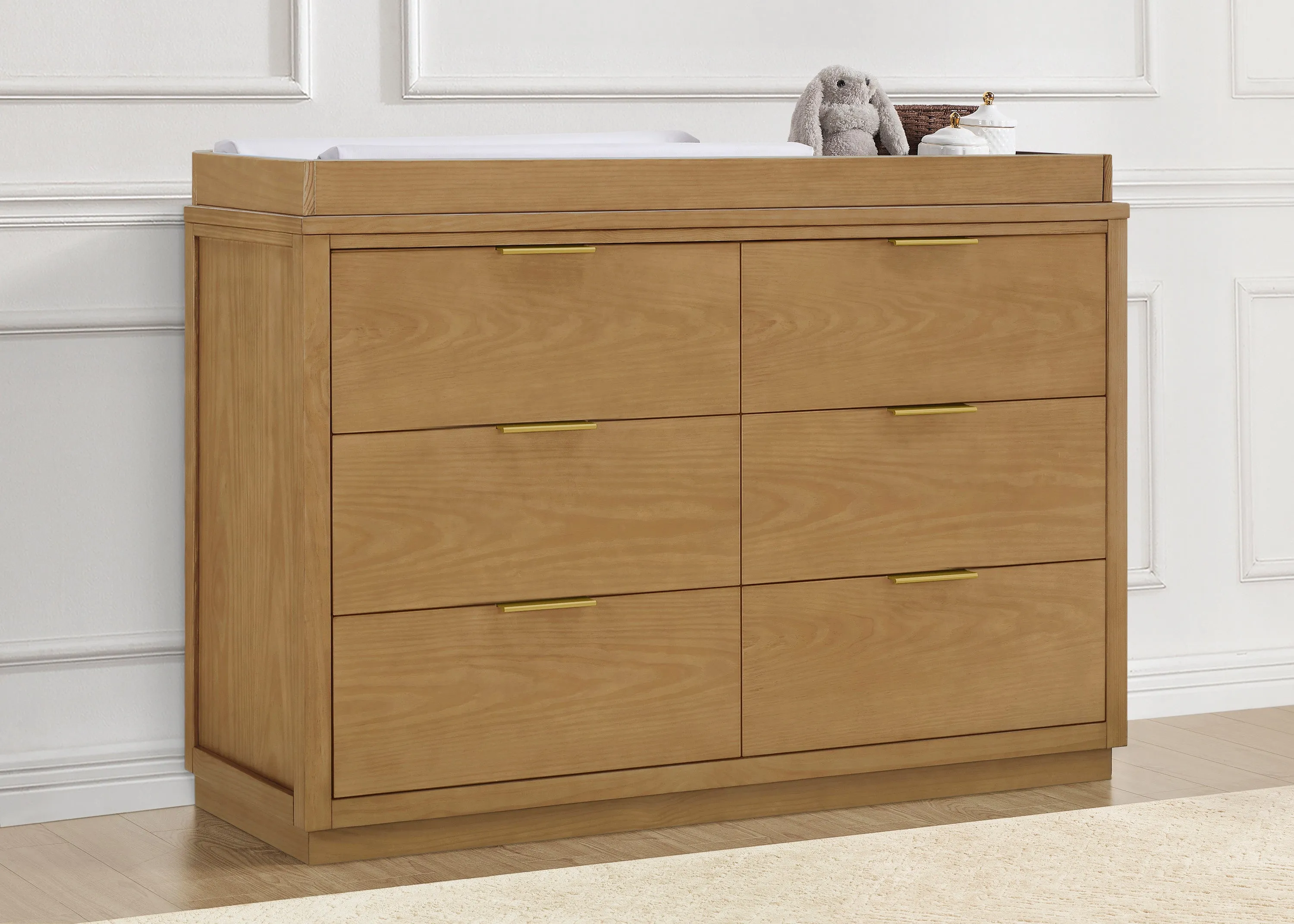 Forever 6 Drawer Dresser with Changing Top and Interlocking Drawers - Naturals Collection