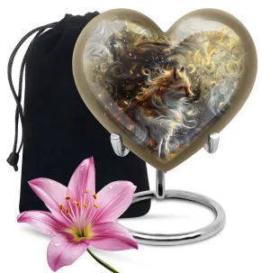 Fox Memorial Tribute: Heart Urn for Human Ashes