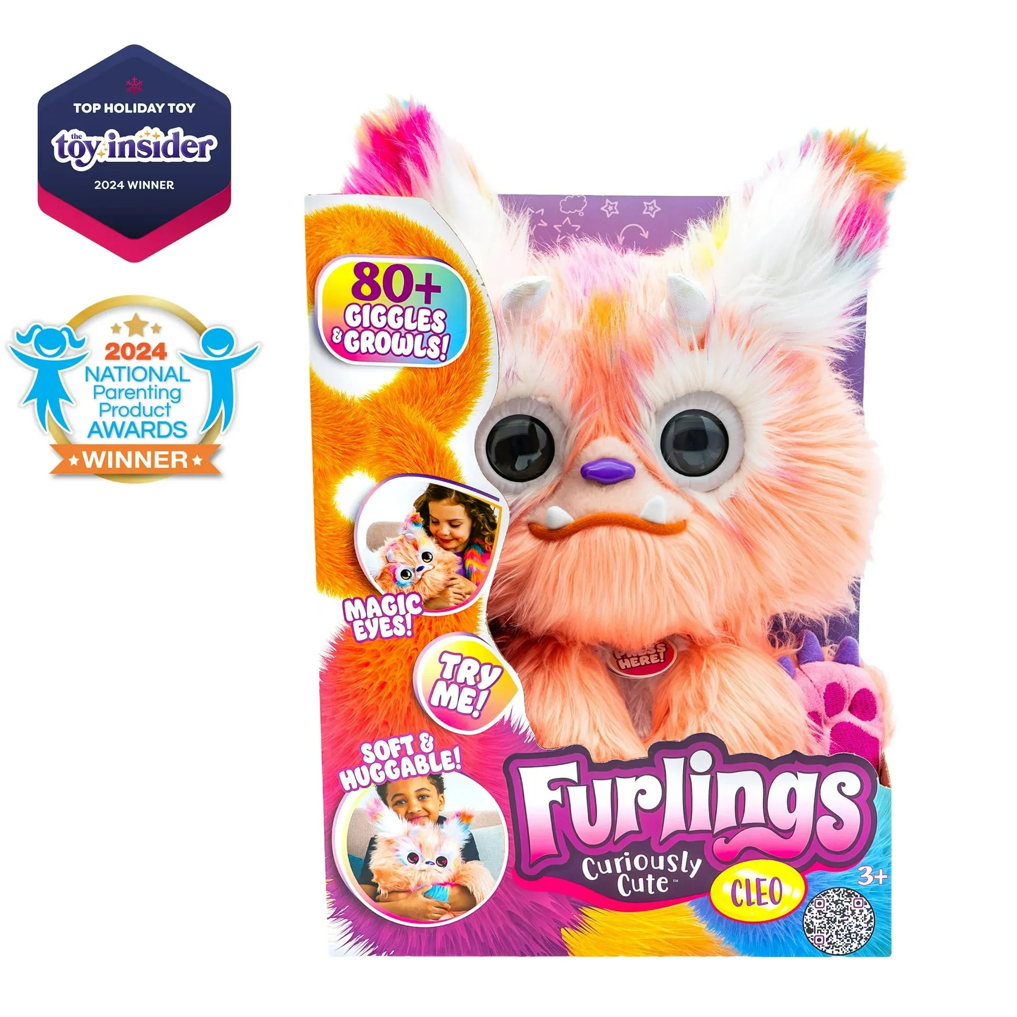 Furlings 25982 Cleo - 13" Interactive Plush Toy, 80  Sounds & Animations, Gift for Girls & Boys 3 