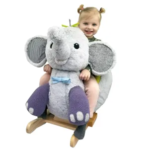 Gerardo’s Toys Little Rockers: Plush Elephant Wooden Rocker