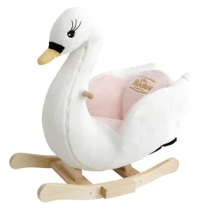 Gerardo's Toys - Little Rockers Swan - Plush Wooden Ride-On Rocker, Musical