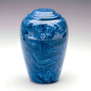 Grecian Cultured Marble Urn in Mystic Blue