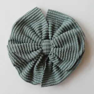 Green Cozy Ribbed Big   Skinny Bow