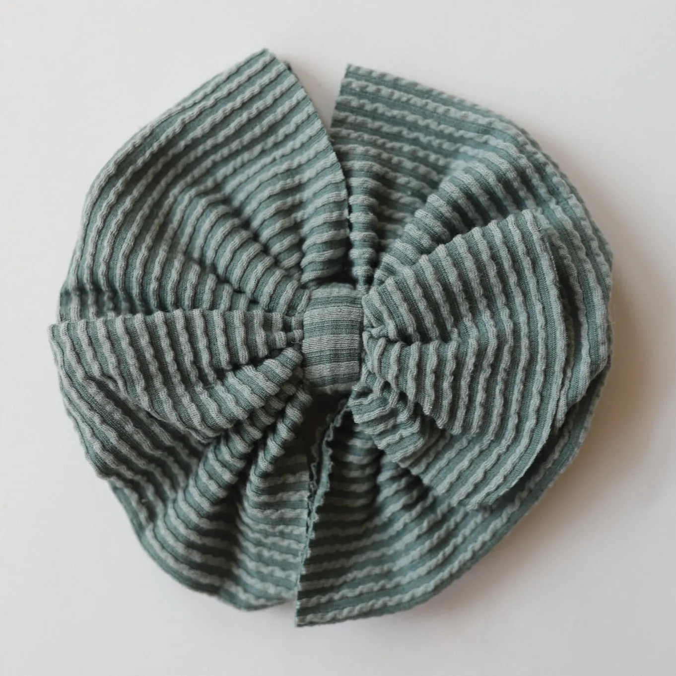 Green Cozy Ribbed Big   Skinny Bow