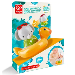 Hape Spin Splash 'n' Swim Elephant – Color-Changing Bath Toy
