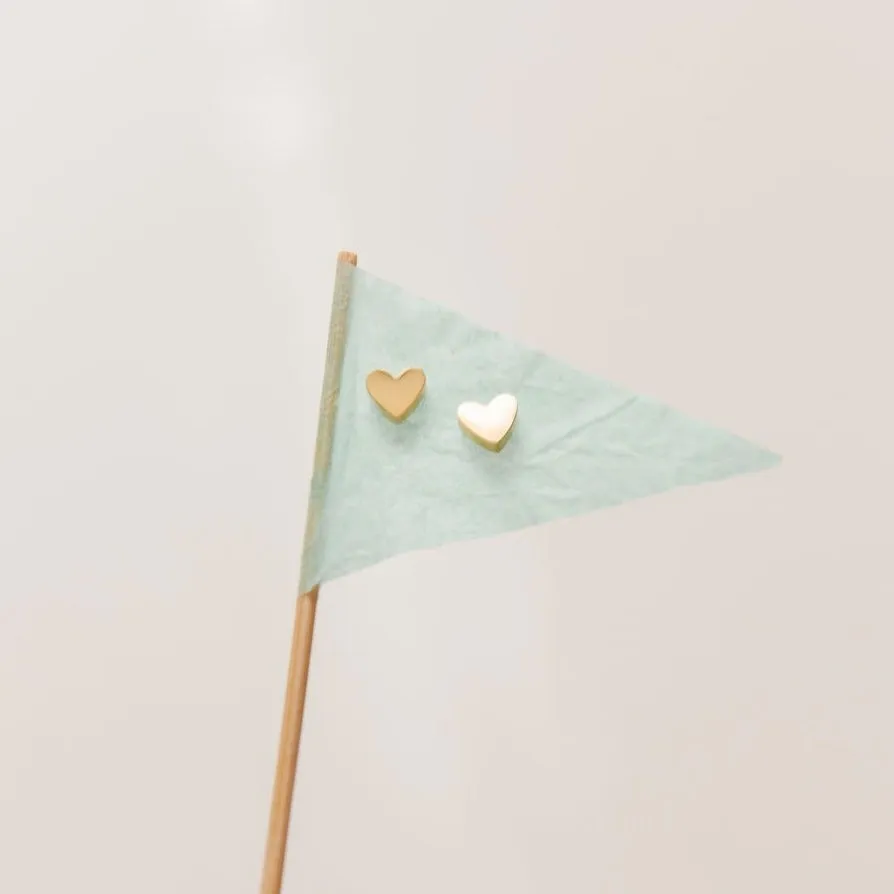 Heart Earrings - 18K Gold Plated, Hypoallergenic