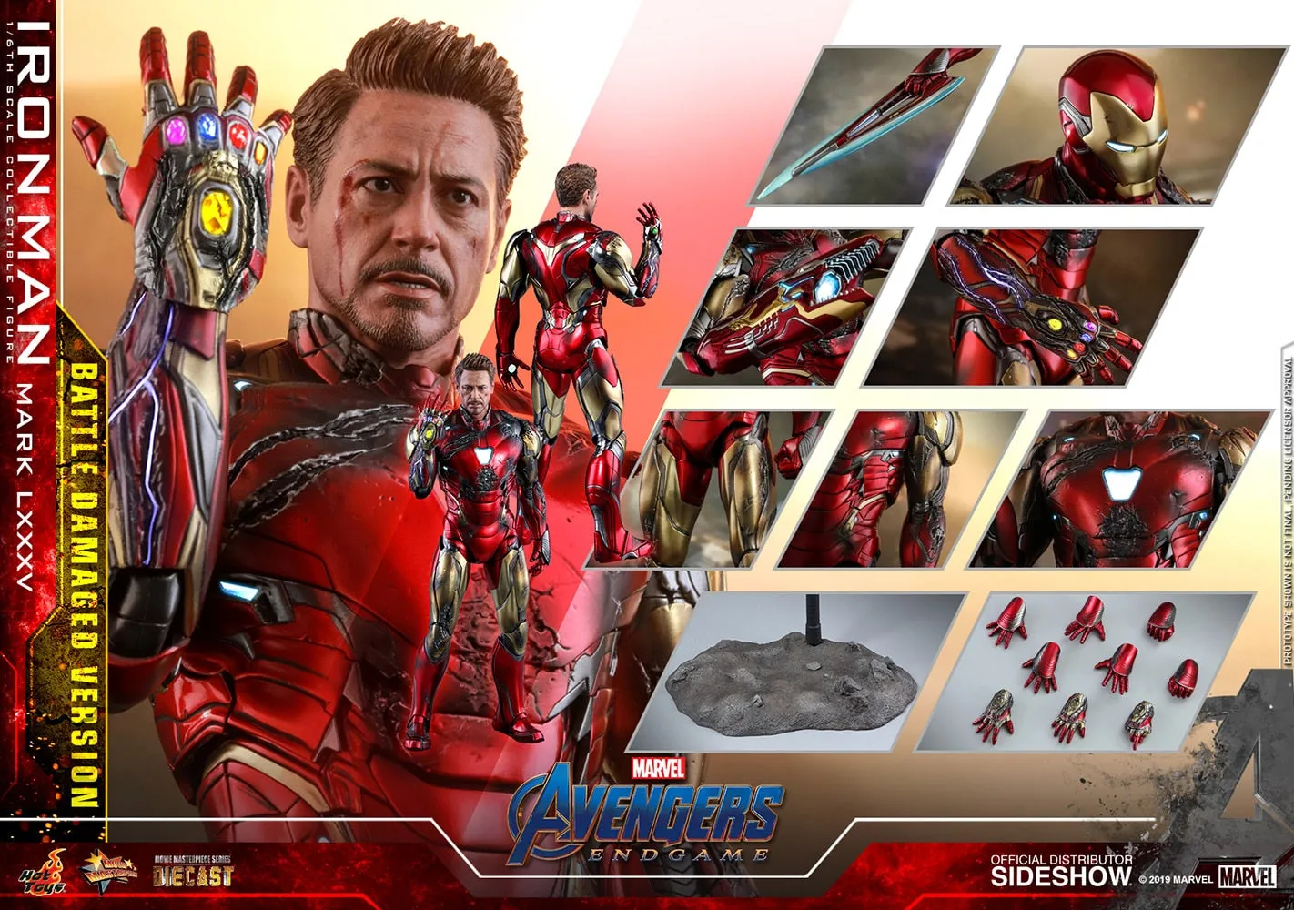 Hot Toys Movie Masterpiece 1/6 Scale Figure - Avengers: Endgame - Iron Man Mark LXXXV (Battle Damaged Version)