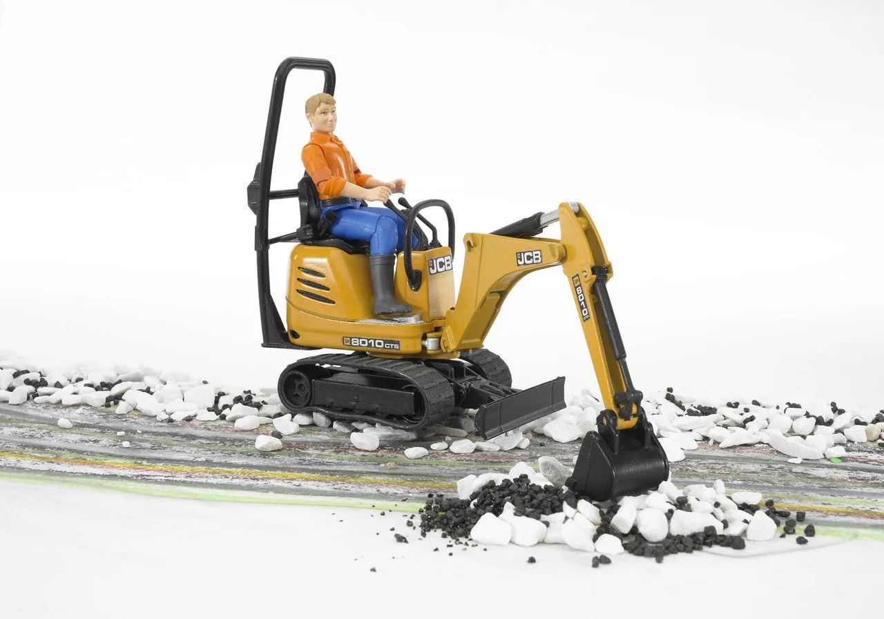 JCB Micro excavator 8010 CTS and Construction worker