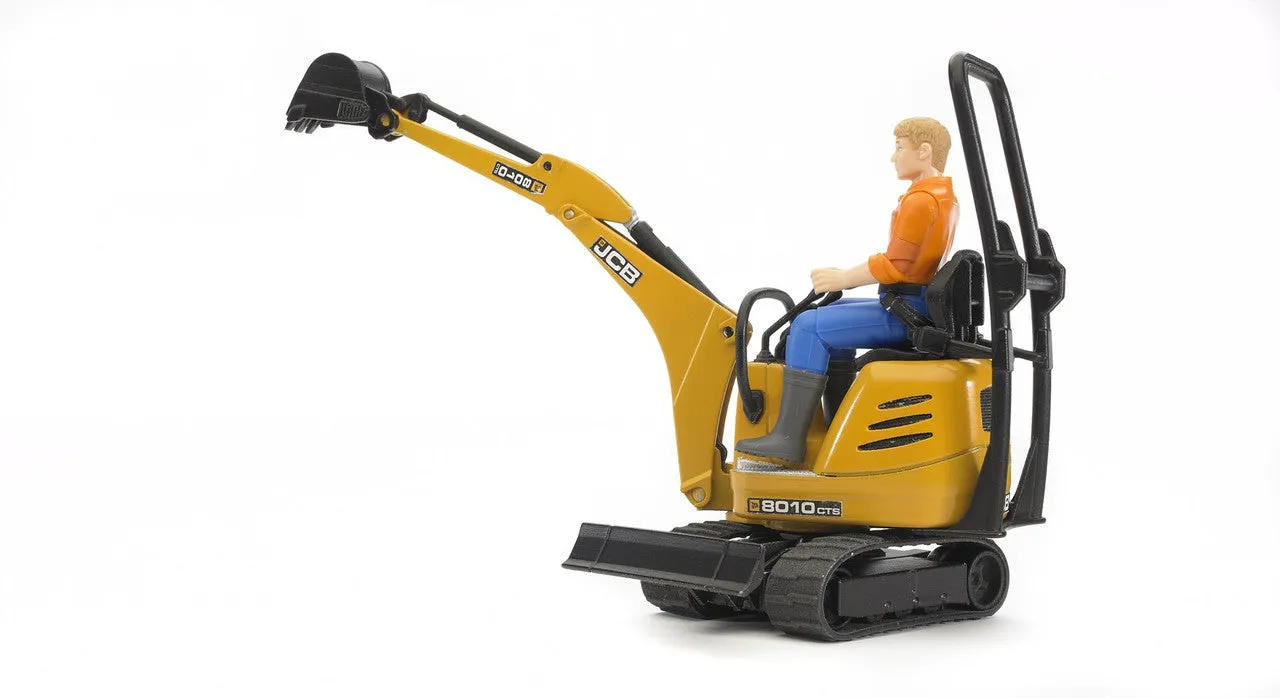 JCB Micro excavator 8010 CTS and Construction worker