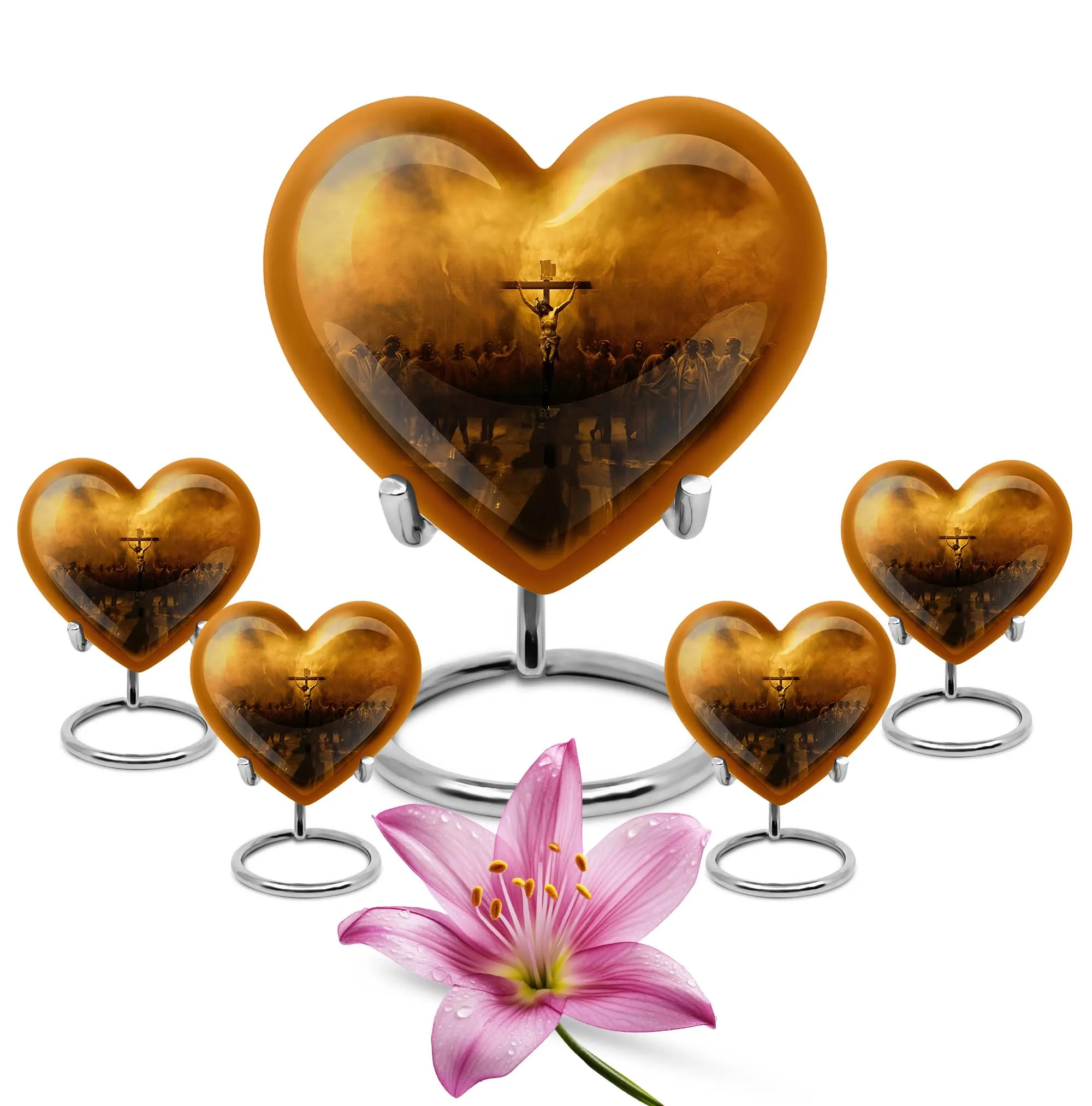 Jesus Urn Serenity Embrace Heart-Shaped  Memorial Urn
