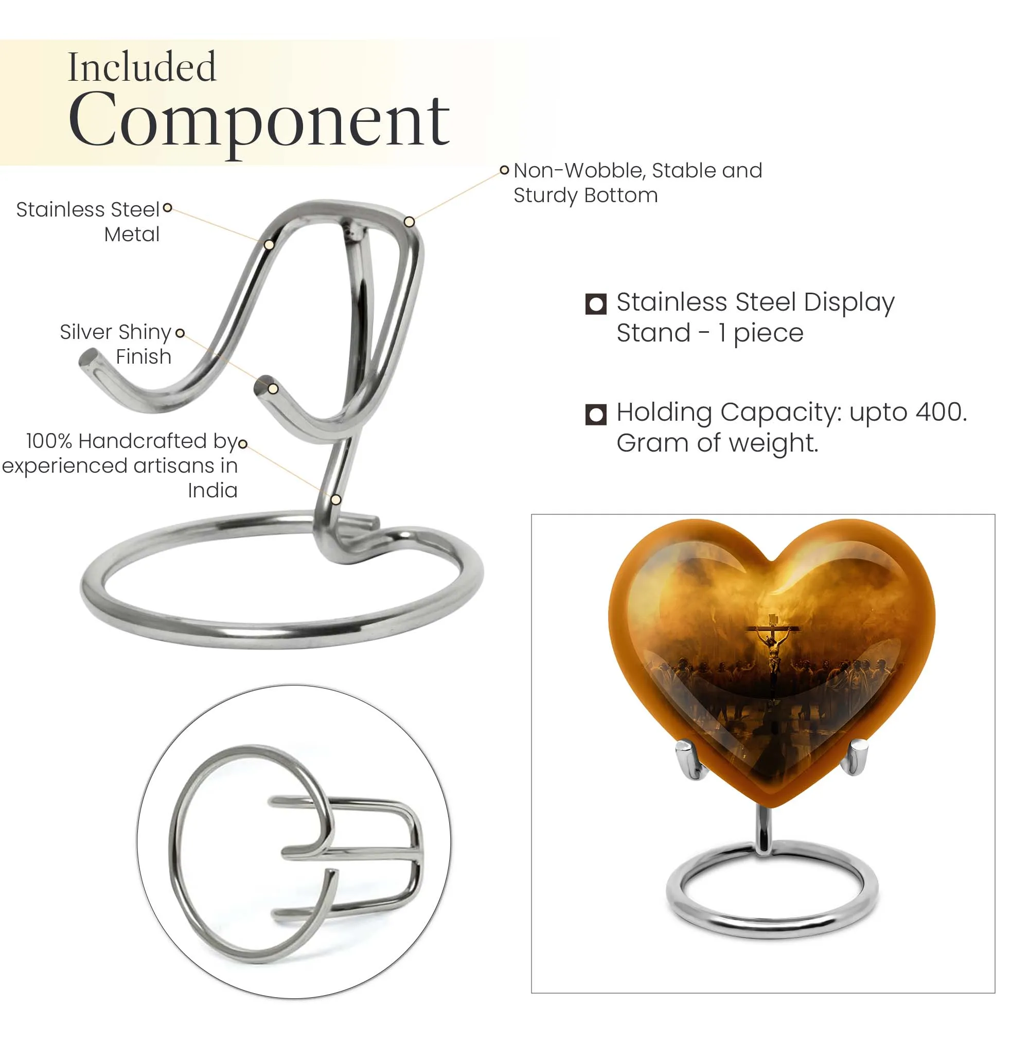 Jesus Urn Serenity Embrace Heart-Shaped  Memorial Urn