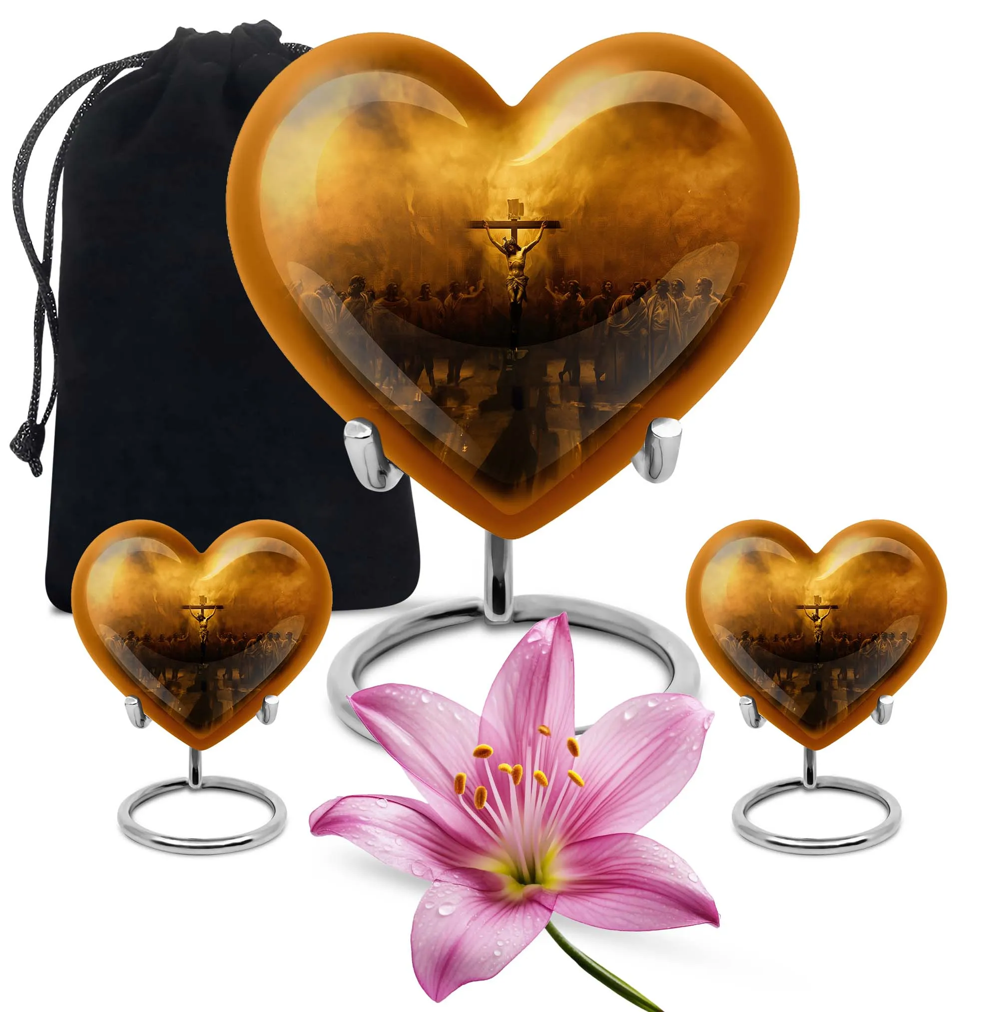 Jesus Urn Serenity Embrace Heart-Shaped  Memorial Urn