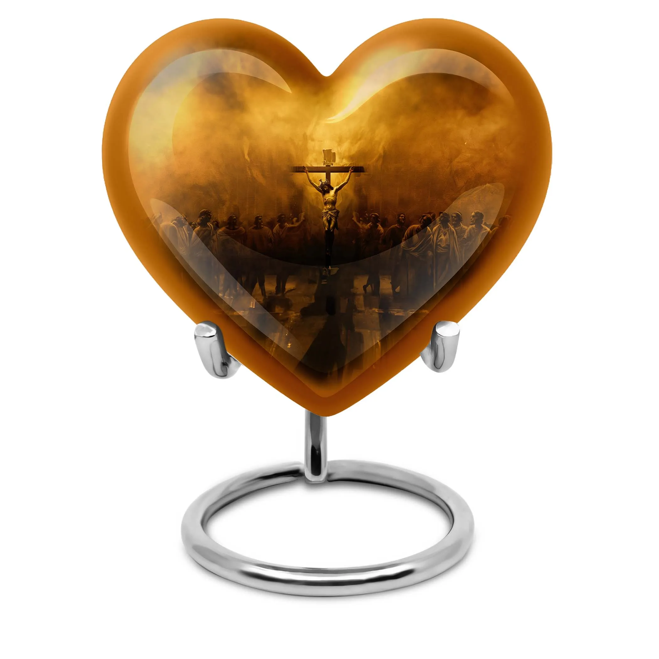 Jesus Urn Serenity Embrace Heart-Shaped  Memorial Urn