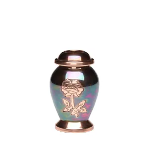 KEEPSAKE - Brass Urn -1958- Iridescent Copper Overlay