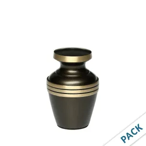 KEEPSAKE - Brass Urn -2000-  Chestnut Brown with Brass Bands - Pack of 10