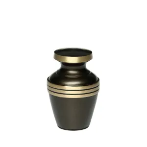 KEEPSAKE - Brass Urn -2000-  Chestnut Brown with Brass Bands