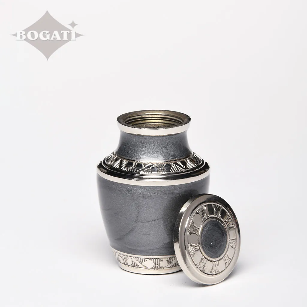 KEEPSAKE - Nickel plated Brass Urn 5-55 Silver Tone Bands