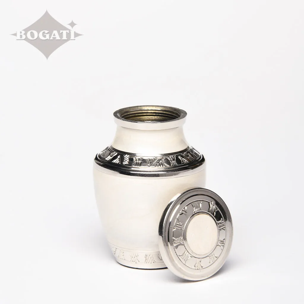 KEEPSAKE - Nickel plated Brass Urn 5-55 Silver Tone Bands