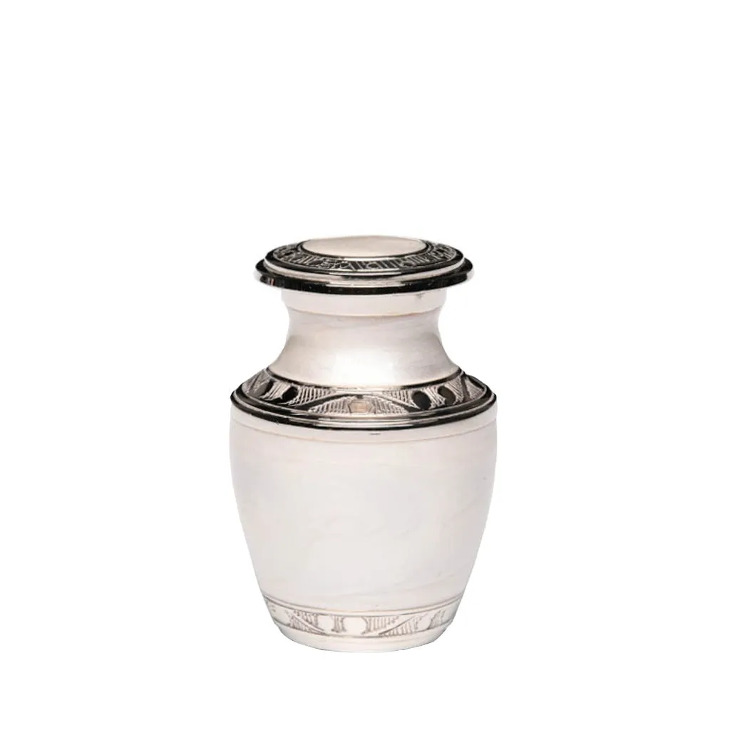 KEEPSAKE - Nickel plated Brass Urn 5-55 Silver Tone Bands