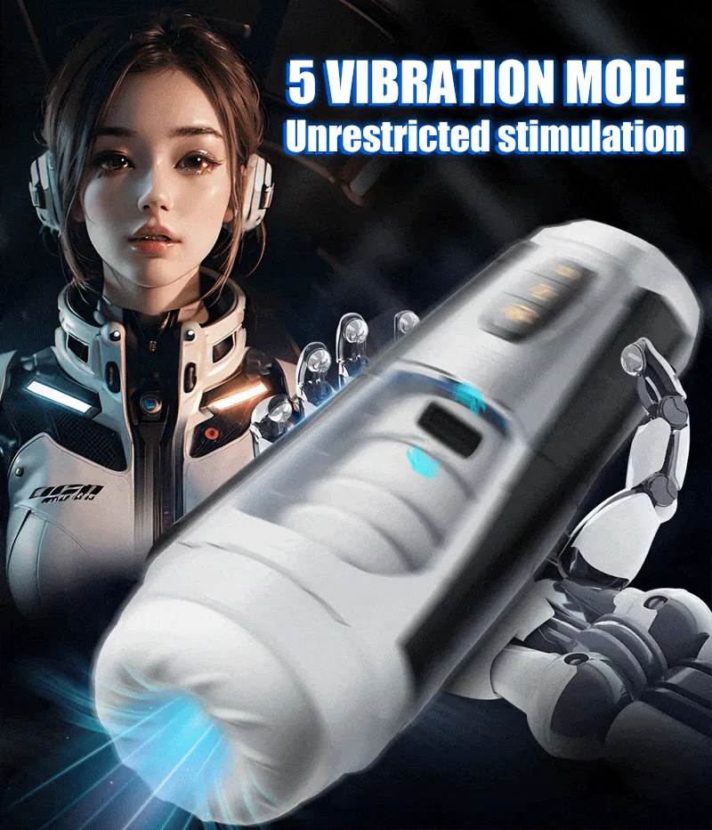 Lurevibe - Mecha Warrior Fully Automatic Aircraft Cup Male Telescopic Sucking