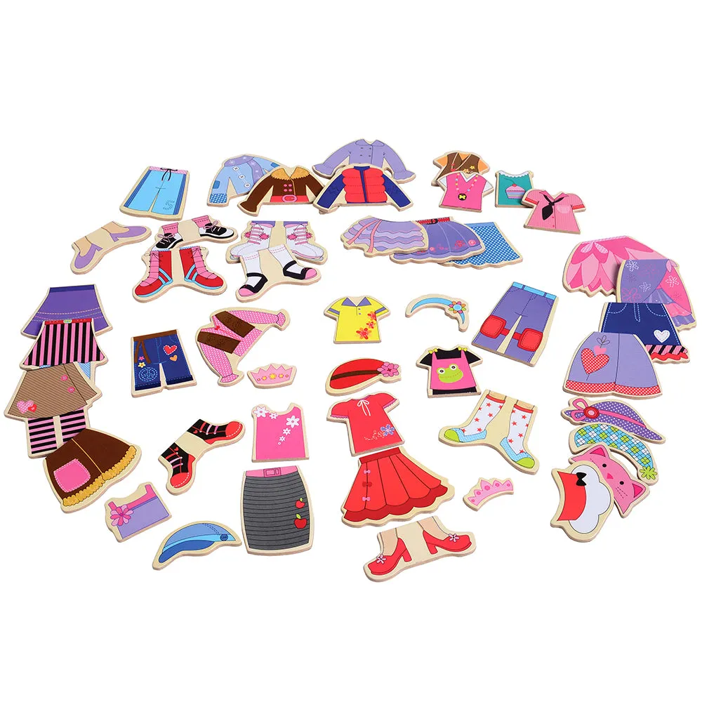 Magnetic Dress-Up Dollhouse with 60 Pieces