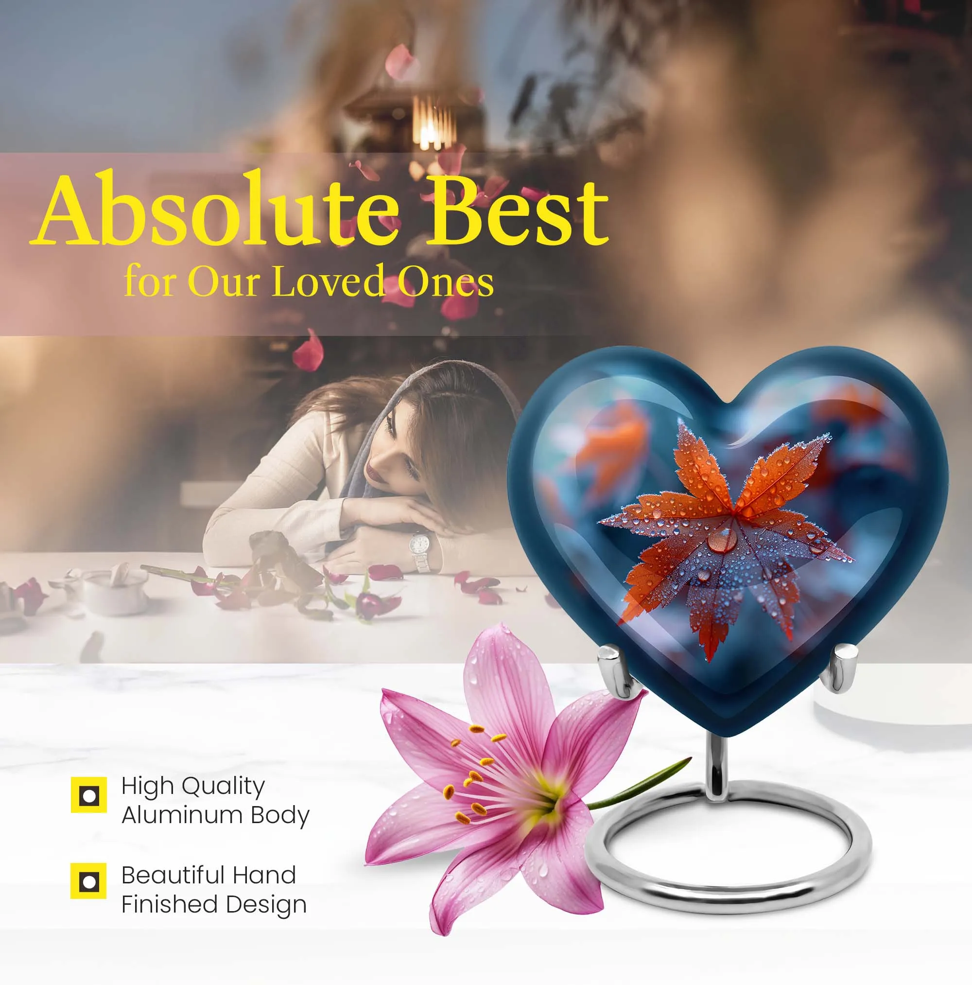 Mapple Leaf Remembrance Urn, a Memorial Tribute for Men
