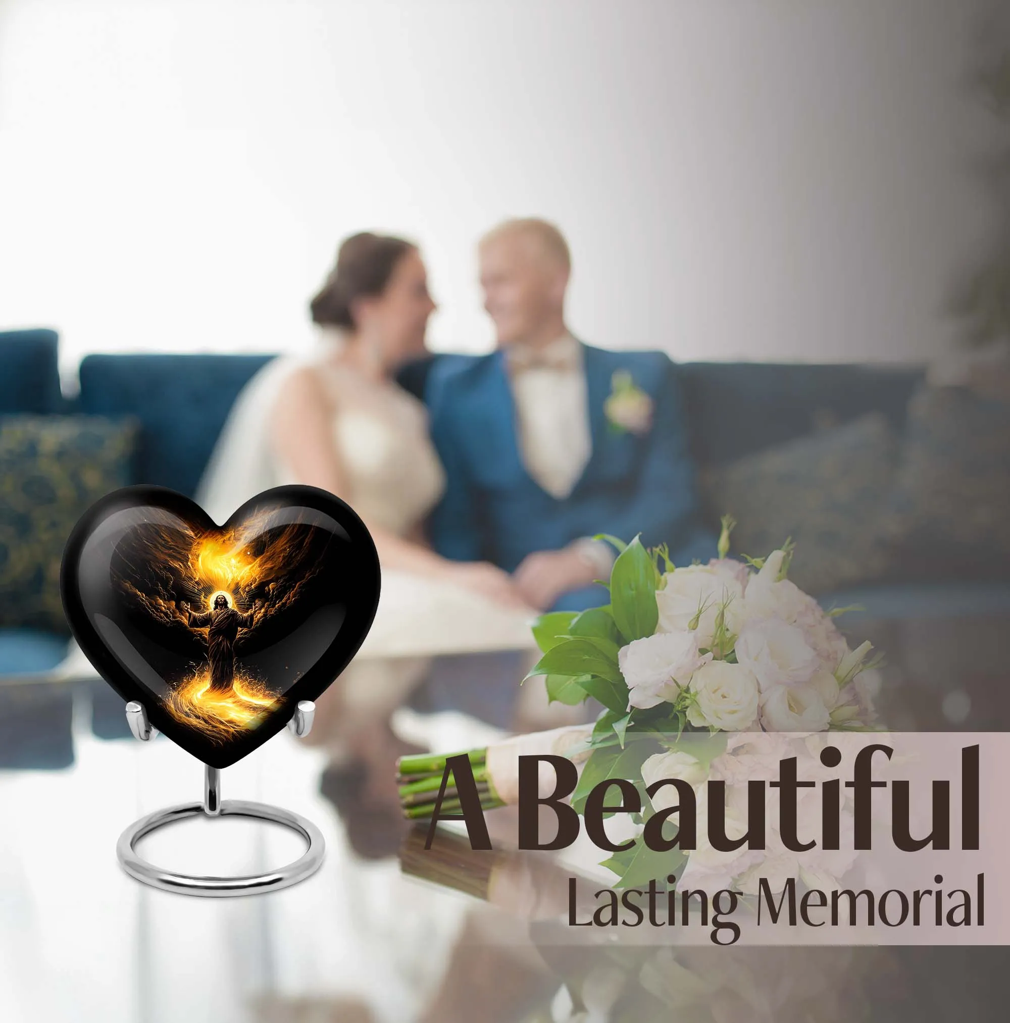 Medium Sized Jesus Theme Cremation Ash Urn