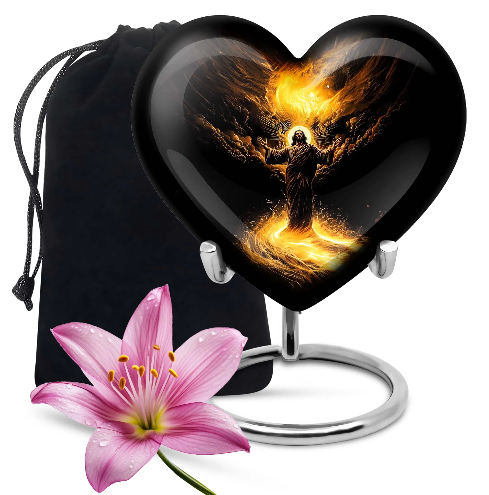 Medium Sized Jesus Theme Cremation Ash Urn