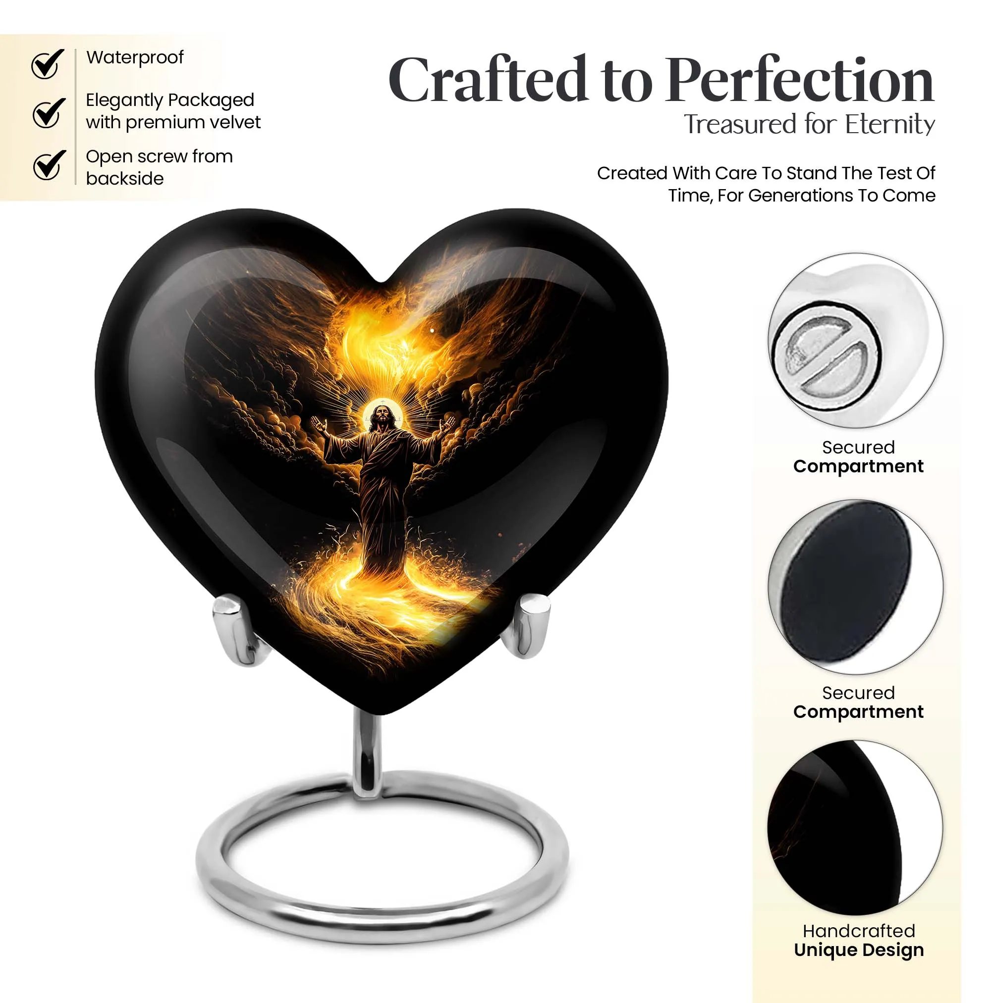 Medium Sized Jesus Theme Cremation Ash Urn